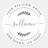 Retouradres Ronde Sticker (Voorkant)