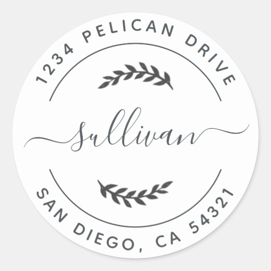 Retouradres Ronde Sticker (Voorkant)