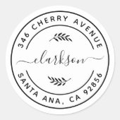 Retouradres Ronde Sticker (Voorkant)