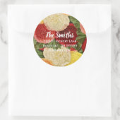 Retouradres  rood wit roze geel Roses Ronde Sticker (Tas)