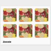 Retouradres  rood wit roze geel Roses Vierkante Sticker (Vel)
