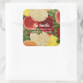 Retouradres  rood wit roze geel Roses Vierkante Sticker (Tas)