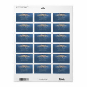 Retouradres Rose Scroll - Blauw Etiket (Full Sheet)