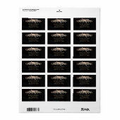 Retouradres Rose Scroll - Zwart Etiket (Full Sheet)