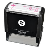 Retouradres Roze Flamingo Zelfinktende Stempel (Product)