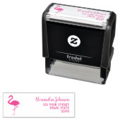 Retouradres Roze Flamingo Zelfinktende Stempel (In situ)
