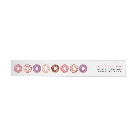 Retouradres Roze Ijsdonut Feest Uitnodiging (Individueel)