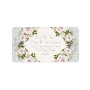 Retouradres  Roze Rose Succulent Floral Etiket