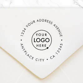 Retouradres rubber stempel | Zakelijk logo 2,5"