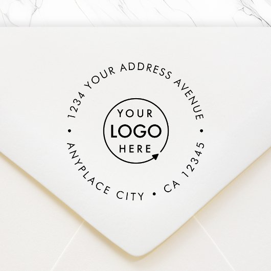 Retouradres rubber stempel | Zakelijk logo 2,5"