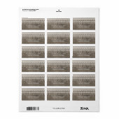 Retouradres Rustiek Kant Verweerd Hout Etiket (Full Sheet)