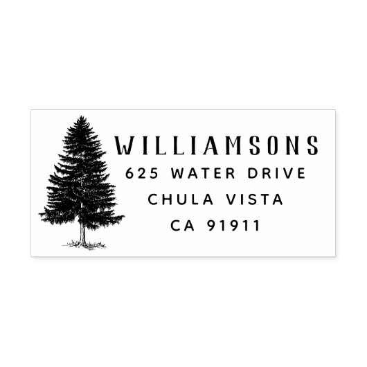 Retouradres Rustige pine Tree-reeks Rubberstempel (Afrduk)