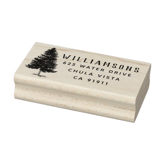 Retouradres Rustige pine Tree-reeks Rubberstempel (Stempel)