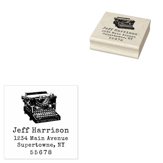 Retouradres schrijfmachine rubberstempel (Gestempeld)