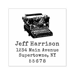 Retouradres schrijfmachine rubberstempel