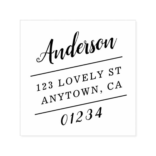 Retouradres schuine typografie  zelfinktende stempel (Design)