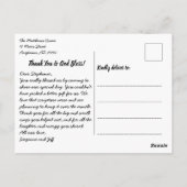 Retouradres Script Huwelijksfoto Bedankt Briefkaart (Achterkant)