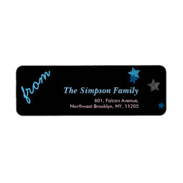 Retouradres - Silver Blue Star Holiday Collectie Etiket