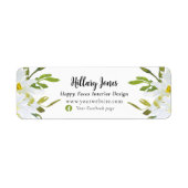 Retouradres Small Business White Daisy Etiket (Voorkant)