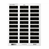 Retouradres Sparkle Black en Gold Afstuderen Etiket (Full Sheet)