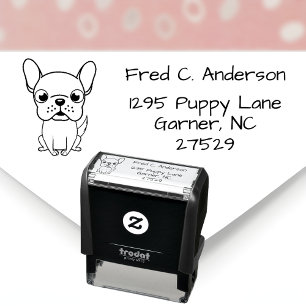 Retouradres stempel voor Franse Bulldog liefhebber