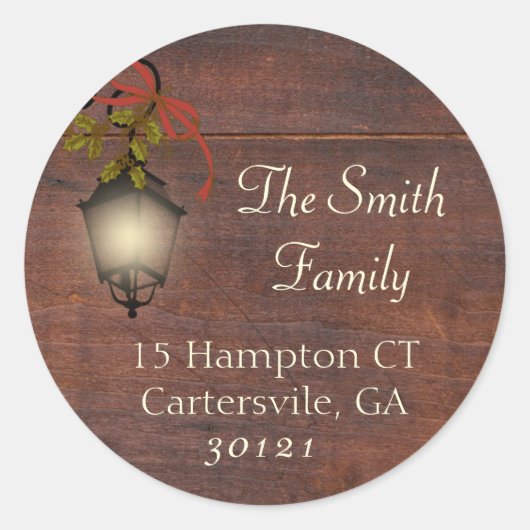 Retouradres Sticker Kerst Lantaarn (Voorkant)