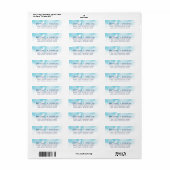 RETOURADRES stijlvol aqua blauw aquarel Etiket (Full Sheet)