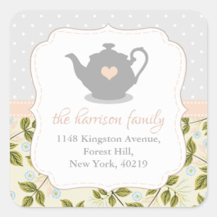 Retouradres Sweet Teapot Vierkante Sticker