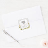 Retouradres Sweet Teapot Vierkante Sticker (Envelop)