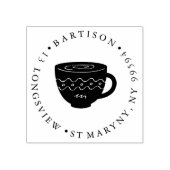 RETOURADRES TEACUP ROUND RUBBERSTEMPEL (Afrduk)