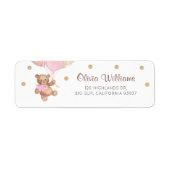 Retouradres Teddy Bear Baby Shower Etiket (Voorkant)