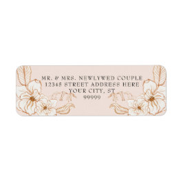 Retouradres Terra Cotta Gold in Pink Floral Etiket