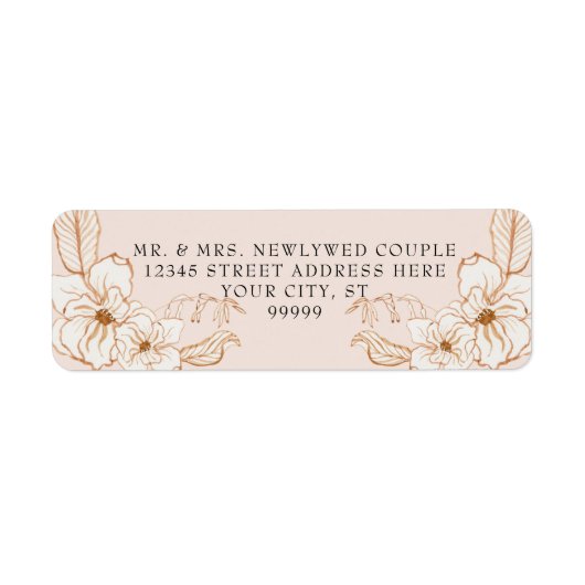Retouradres Terra Cotta Gold in Pink Floral Etiket (Voorkant)