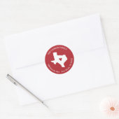 Retouradres Texas State met hart op stad Ronde Sticker (Envelop)