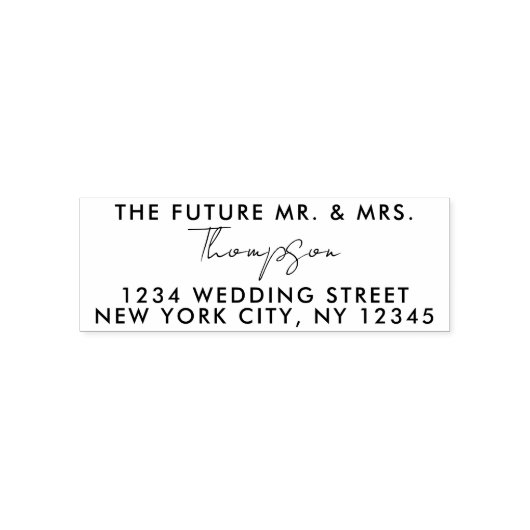Retouradres Toekomst Mr Mrs Wedding Modern Zelfinktende Stempel (Design)