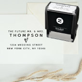 Retouradres Toekomst Mr Mrs Wedding Modern Zelfinktende Stempel