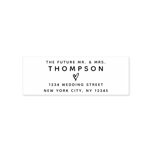 Retouradres Toekomst Mr Mrs Wedding Modern Zelfinktende Stempel (Design)