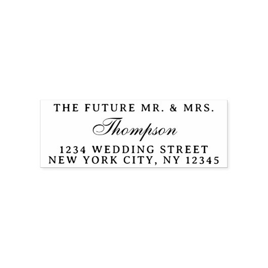 Retouradres Toekomstige Mr. Mrs Wedding Script Zelfinktende Stempel (Design)