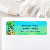 Retouradres tropische ananas etiket (Insitu)