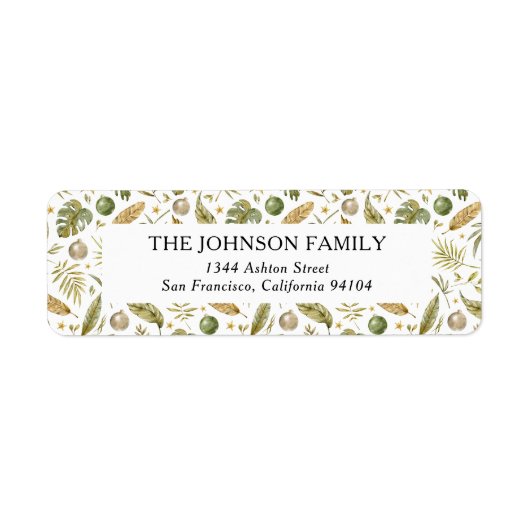 Retouradres tropische kerstvakantie etiket (Voorkant)