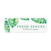 RETOURADRES tropische waterverf monstera leaf Etiket (Voorkant)