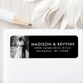 Retouradres trouwfoto etiket