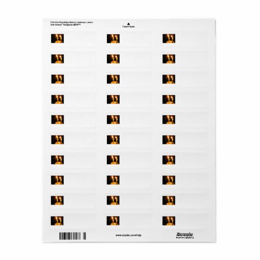 Retouradres - Tweelingverlichte kaarsen Etiket (Full Sheet)