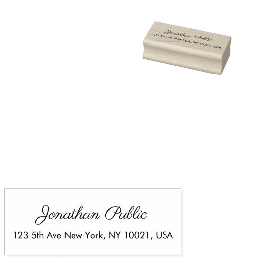 Retouradres Typografie Script Naam Sjabloon Rubberstempel (Gestempeld)