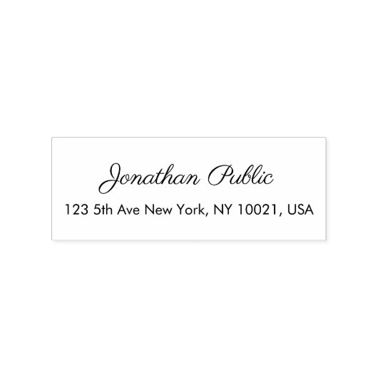 Retouradres Typografie Script Naam Sjabloon Rubberstempel (Afrduk)