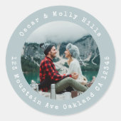 Retouradres Uw foto Classic Round Sticker (Voorkant)