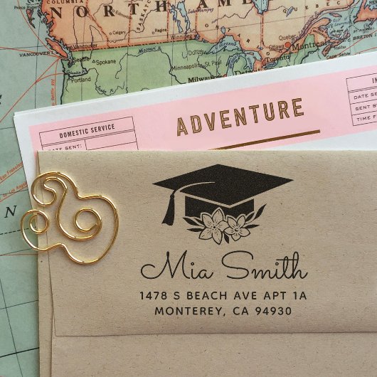 Retouradres van aangepast Afstuderen Zelfinktende Stempel