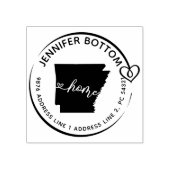 Retouradres van Arkansas Home Map Rubberstempel (Afrduk)