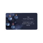 Retouradres van blauwe Ornamenten Etiket (Voorkant)