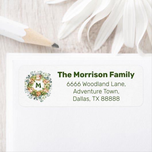 Retouradres van bosdieren etiket (Insitu)